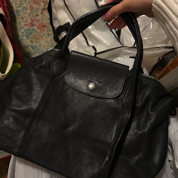 Longchamp Black Real Leather crossbody bag - Picture 1 of 9